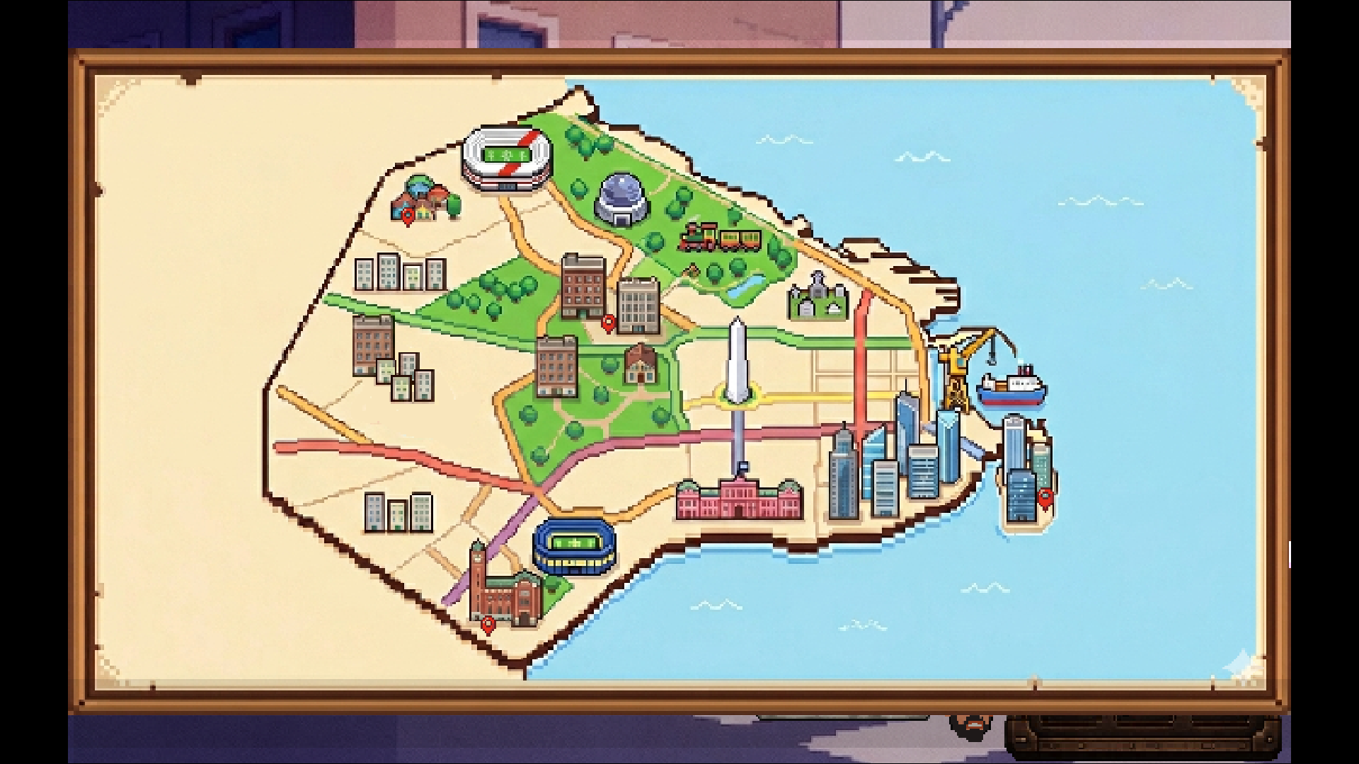 Pixel art map of Buenos Aires